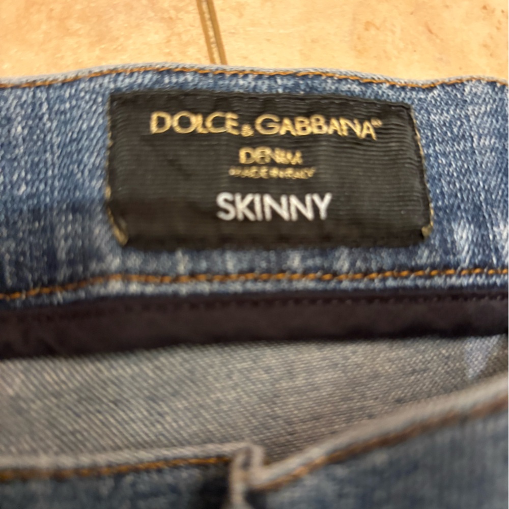 Dolce & Gabbana Logo Plaque Distressed Skinny Jeans Size 46  US Size 10 - Picture 10 of 16